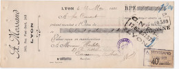 Lot 3 Lettres De Change De Lyon (69) Pour Carcassonne (11) - 1922 - Timbre Fiscal 20c-25c-40c EC 381-385-455 - Mossand - Bills Of Exchange