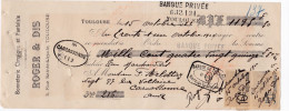 Lettre De Change De Toulouse (31) Pour Carcassonne (11) - 15 Octobre 1922 - Timbre Fiscal 10c-50c EC 379-387 - Bills Of Exchange