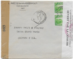 Port-au-Prince To Chicago, 1944, 2x Censorship - Haïti