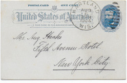 Picture Post Card Hartland/Wis 1904 To New York City - Andere & Zonder Classificatie