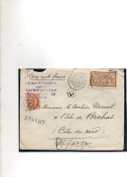 FRANCE.1901.Y&T N°120.VARIETE CENTRE DEPLACE. PLI "CHARGE" .ARRIVÉE « ISLE DE BREHAT -COTE DU NORD». - Poste