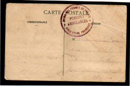 FRANCE.1915 TRES RARE CACHET « "PENICHE-AMBULANCE".FRANCHISE CROIX-ROUGE - Guerre Mondiale (Première)