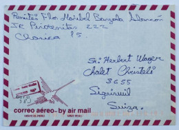 Lettre Par Avion Du Pérou Vers La Suisse – Affranchissement Au Verso - Pérou