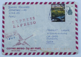Lettre Expresse Par Avion Du Pérou Vers La Suisse – Affranchissement Mixte - Pérou