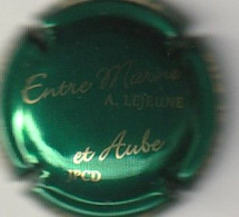 Capsule Champagne LEJEUNE Père & Fils { N°39e ; Entre Marne Et Aube , Vert Métallisé Et Blanc } {S18-25} - Autres & Non Classés