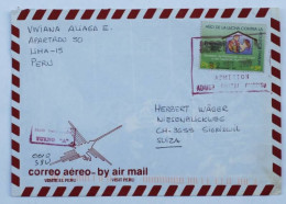 Lettre Par Avion Du Pérou Vers La Suisse – Affranchissement Thématique - Pérou