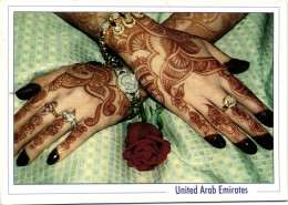 PC UAE, AL HINA, TRADITIONAL DECORATION, REAL PHOTO Postcard (b16736) - Ver. Arab. Emirate