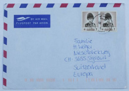 Lettre Par Avion De Thaïlande Vers La Suisse – Affranchissement Double - Thaïlande