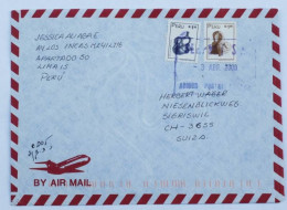 Lettre Par Avion Du Pérou Vers La Suisse – Affranchissement Double (2000) - Pérou
