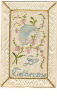N°6754 - Carte Brodée - Bonnet Sainte-Catherine Et Petites Fleurs - St. Catherine