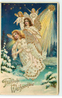 N°19772 - Fröhliche Weihnachten - Anges Gardiens Descendant Du Ciel étoilé - Andere & Zonder Classificatie