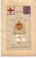 N°19755 - Carte Brodée - C.A.M.C. - Je Me Souviens 1916 - Drapeaux - Carte Vendue En L'état - Embroidered