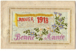 N°19604 - Carte Brodée - Bonne Année Janvier 1918 - Livret - Embroidered