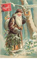 N°26273 - Carte Gaufrée - Joyeux Noël - Père Noël Au Téléphone - Andere & Zonder Classificatie