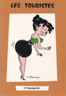 V33- ILLUSTRATEUR G. MEUNIER - HUMOUR -  LES TOURISTES - L ' ESPAGNOLE - PIN UP  - ( 2 SCANS ) - Pin-Ups