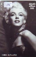 Carte Prépayée Japon * MARILYN MONROE (295)   PREPAID CARD JAPAN * MUSIC * MUSIQUE * MUSIK * CINEMA * FILM - Cinema