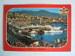 NAVE SHIP NAVIRE BOAT BATEAU TRAGHETTO PORTO GENOVA SALUTI TRENO TRAIN - Ferries