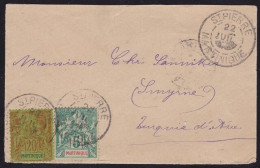 1892 MARTINICA - N. 33 + 36 Lettera Per La Turchia RARA DESTINAZIONE - Autres & Non Classés