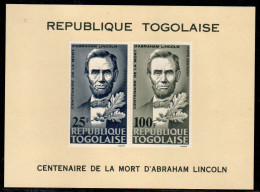 Togo 1966 Abraham Lincoln Issue MS Only ** MNH, SGMS417a, Sc#C45a - Togo (1960-...)