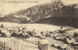 Leysin Village En Hiver Et Le Chamossaire RV Timbre - Leysin