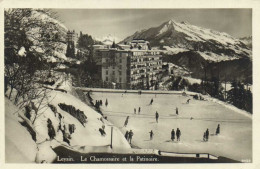 Leysin En Hiver Le Chamossaire Et La Patinoire Animée RV - Leysin