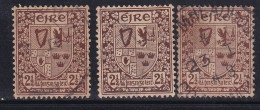 2½ D- 3 Diff Shades  Variety Used Ireland 1922, Coat Of Arms  (wmk Unchecked) - Gebraucht