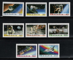 Tanzania 1989 Space, History Of Space Exploration, 20th Anniversary Of The First Manned Moon Landing Set Of 8 MNH - Afrika