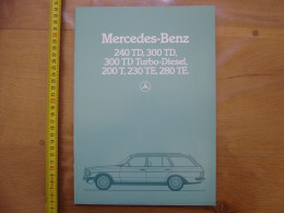 Brochure Publicitaire AUTOMOBILE 240 TD 300 230 TE  MERCEDES BENZ 36 Pages 1983 - KFZ