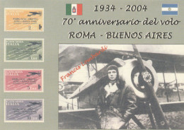 Cartolina  / Postcard /non Viaggiata /Genova 2004 - 22° Manifestazione Filatelica, 70° Ann. 1° Volo Roma - Buenos Aires - Demonstrationen