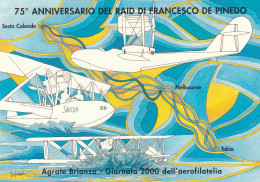 Cartolina  / Postcard /  Non Viaggiata / Agrate Brianza - Giornata Dell' Aerofilatelia -   75 ° Ann. Raid De Pinedo - Demonstrationen
