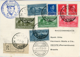 1933 Albania Shkoder 1st South America Zeppelin Cover - Albanie