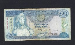 CENTRAL BANK Of CYPRUS - 20 STERLINE APHRODITE 01/03/1993 P56 RARA - Cyprus
