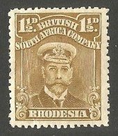 Rhodesia - BSAC 1923. 1½d Brown-ochre, Perf.14. SG 287*. - Other & Unclassified