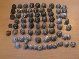 Lot Differents Boutons Motif Grenade + Divers Alu Ou Metal - Buttons