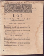 France " Loi N° 303 " Paris, 9 Janvier 1791 " Caisse De L'extraordinaire " - Décrets & Lois