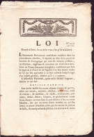 France " Loi N° 2206 " Paris, 22 Août 1792 " Introduction D'armes étrangères En France " - Décrets & Lois