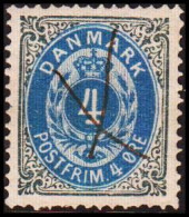 1890. DANMARK 4 øre With INK Cross X. - JF414221 - Oblitérés