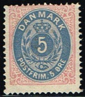 1875-1903. Bi-coloured. 5 Øre Rose/blue (Michel 24) - JF158536 - Neufs