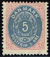 1875-1903. Bi-coloured. 5 Øre Rose/blue (Michel 24) - JF158537 - Neufs