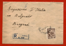 SERBIA REGISTERED ENVELOPE FROM KRUSEVAC, 1951, STAMP FNR JUGOSLAVIJA 10 DIN   M - Autres - Europe