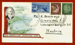 NEW ZEALAND OFFICIAL SOUVENIR COVER, HAWKE'S BAY CENTENARY, WELLINGTON 1958   M - Autres & Non Classés