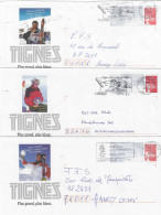 1999 3 Lettres- Entiers Postaux : " Champions Du Monde De Ski Acrobatique Et Free-Ride 1999 / Station De Ski De Tignes" - Skisport