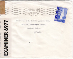 Island 1941, EF 45 Aur Geysir Auf Zensur Brief N. GB - Covers & Documents