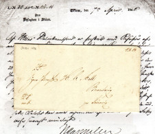 Norwegen 1846, Brief Fra Byfogden Skien N. Brunlaug Pr. Laurvig - Lettres & Documents