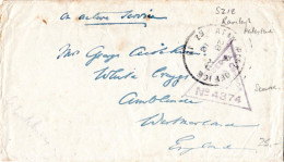 GB/Turkey/Palestine 1918, Censored Field Post Cover From APO SZ 15 Ramleh - Palestine