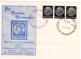 DR, 1+1+1 Pf Privatganzsachenkarte Berlin Ausstellung 1937 M. Entsp. Sonderstpl. - Autres & Non Classés