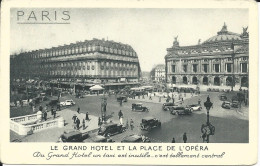 Frankreich, Paris, Grand Hotel Et Place De L'Opéra M. Oldtimer, 1937 Gebr. Sw AK - Altri & Non Classificati