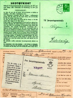 Norwegen 1942, M. L1 VAGAN Portofrei Zurückgesendete 15+15 öre Antrags Ganzsache - Lettres & Documents