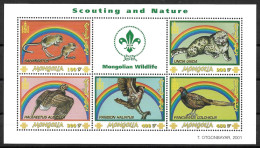 MONGOLIA 2001 ** Scouting And Nature ** MONGOLEI ** MNH ** Scott:   2497a-e, Michel: 3336 - 3341 - Mongolie