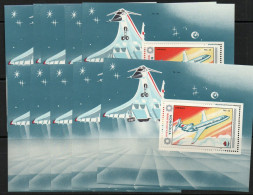 MONGOLIA - 1984 - CIVIL AVIATION  S/SHEETS X 10  MINT NEVER HINGED ,SG £67+ - Mongolie